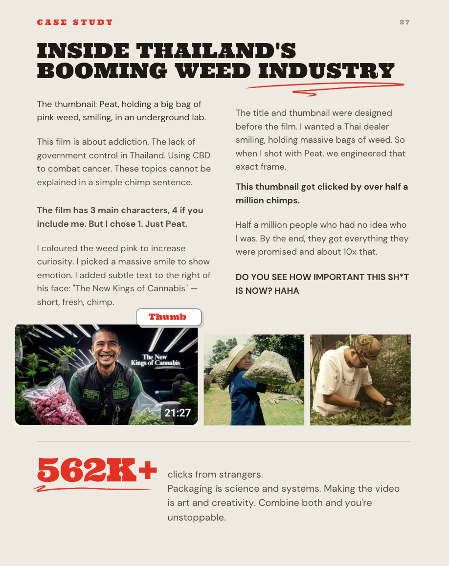 Case study page breaking down a film that got 562K views